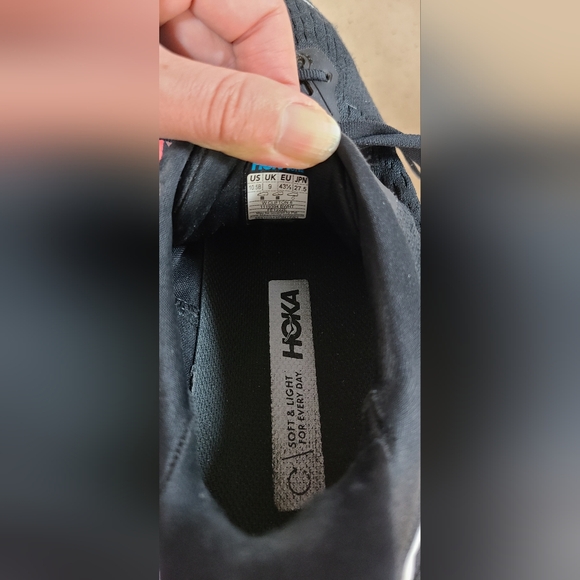 Hoka One Clifton Black White Running Sneakers Women 10.5B Or Men 9 - Picture 10 of 11